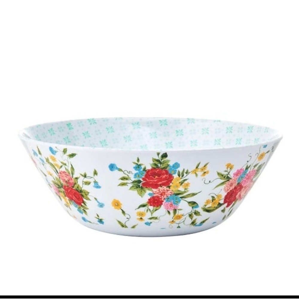 Pioneer woman sweet rose melamine salad serving bowl 10” Floral Pattern